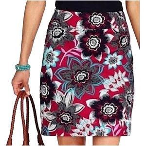 Talbots Woman Cotton Stretch Red Floral Skort 18w